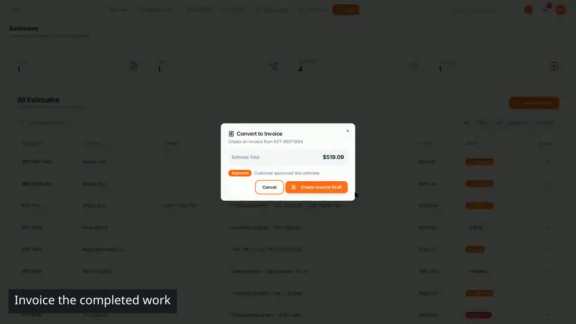 Converting an Estimate into an Invoice